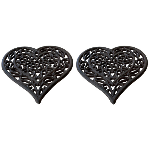 Selections Cast Iron Heart Shaped Trivet (Pack of 2)