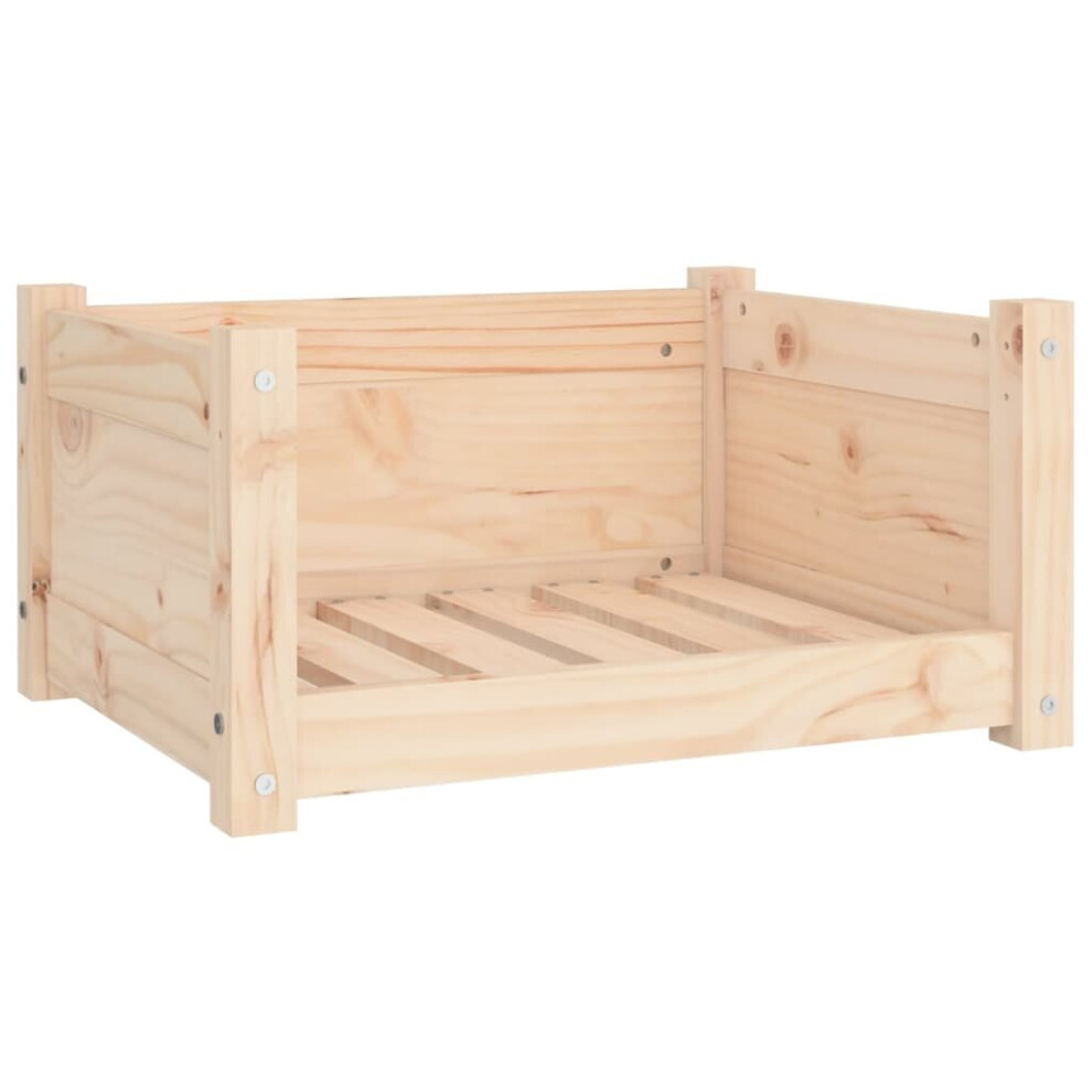 vidaXL Dog Bed - Solid Pine Wood - Brown - 55.5x45.5x28 cm - Image 2