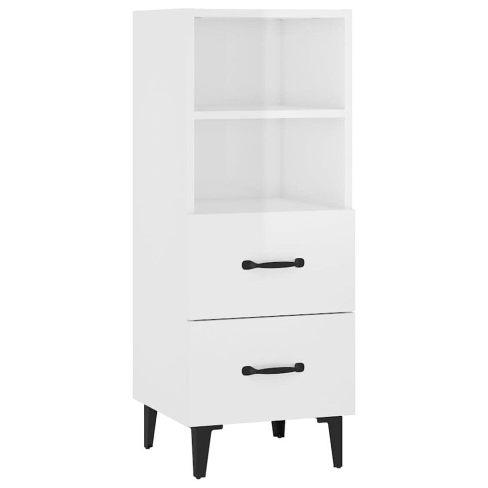 vidaXL Sideboard High Gloss White Engineered Wood Home Organiser Cupboard