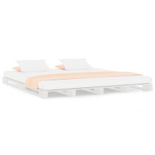 vidaXL Solid Wood Pine Bed Frame White 140x200 cm Wooden Bed Base Bedstead
