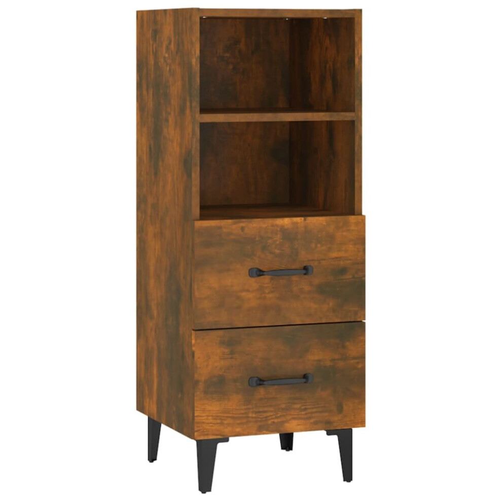Vidaxl Sideboard Smoked Oak Engineered Wood Cabinet Home Organiser Cupboard