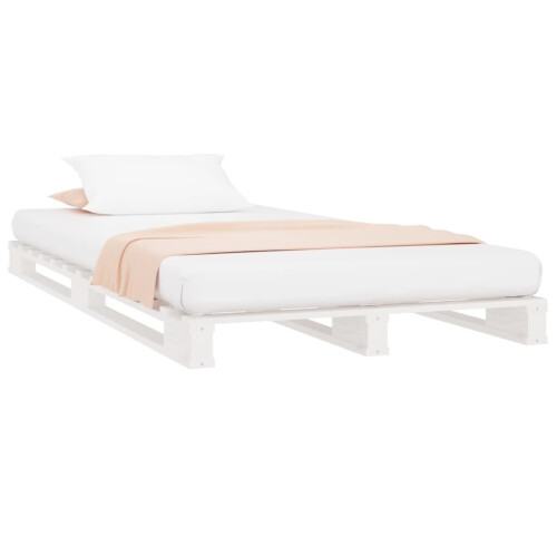 VidaXL vidaXL Pallet Bed Home Bed Frame White 75x190 cm Small Single Solid Wood Pine 2