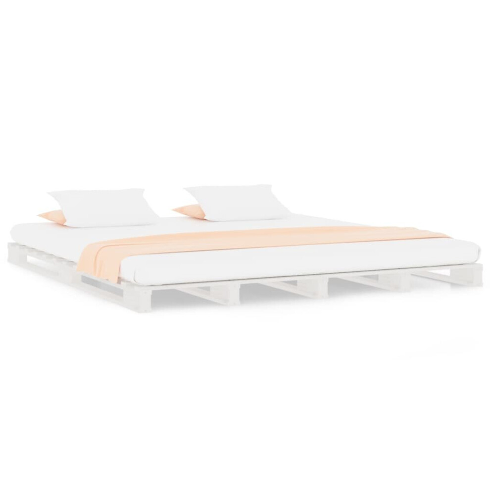 vidaXL Pallet Bed Bedstead Bed Frame White 120x190 cm Small Double Wood Pine