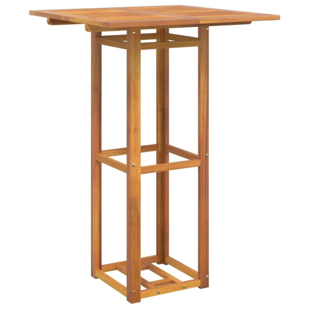 Vidaxl Solid Wood Acacia Bistro Table Wooden Garden Outdoor Bar Dinner Table Brown