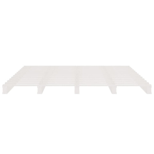 VidaXL vidaXL Solid Wood Pine Bed Frame White 140x190 cm Wooden Bed Base Bedstead 2