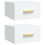 VidaXL vidaXL 2x Wall-mounted Bedside Cabinets White Floating Bedside Wall Cabinet 1