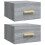 VidaXL vidaXL 2x Wall-mounted Bedside Cabinets Grey Sonoma Floating Bedside Unit 1