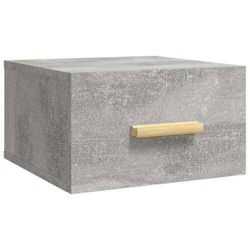 VidaXL vidaXL Wall-mounted Bedside Cabinet Concrete Grey Floating Bedside Wall Unit 1