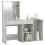 VidaXL vidaXL LED Dressing Table with Cabinet Concrete Grey Engineered Wood Mirrored 5
