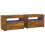 VidaXL vidaXL 2x Bedside Cabinets with LEDs Smoked Oak LED Side Cabinet End Table 1