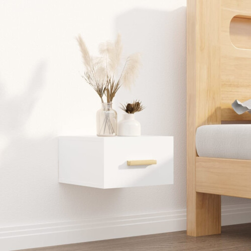 VidaXL vidaXL 2x Wall-mounted Bedside Cabinets White Floating Bedside Wall Cabinet 2