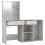 VidaXL vidaXL LED Dressing Table with Cabinet Concrete Grey Engineered Wood Mirrored 2