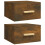 VidaXL vidaXL 2x Wall-mounted Bedside Cabinets Smoked Oak Floating Bedside Wall Unit 2