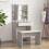 VidaXL vidaXL Dressing Table Set with LED Concrete Grey Engineered Wood Makeup Table 2