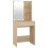 VidaXL vidaXL LED Dressing Table with 2 Cabinets Sonoma Oak Engineered Wood Mirrored 2