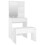 VidaXL vidaXL Dressing Table Set with LED White Engineered Wood Makeup Vanity Desk 2