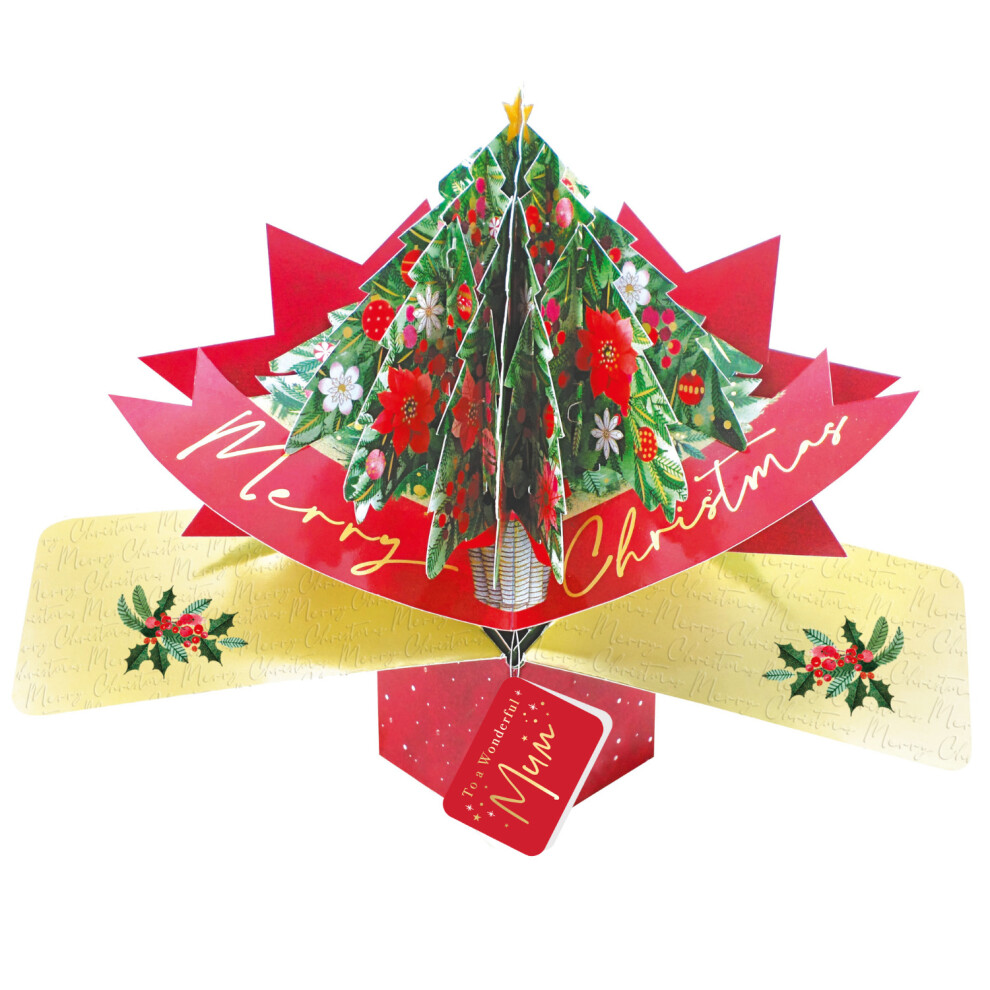 Mum Christmas Card 3D Xmas Tree Pop Up Christmas Card Xmas Greeting Cards