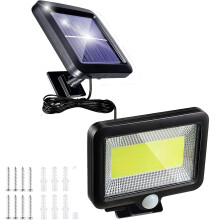 Solar Lights Outdoor Garden, 100 LED Solar Motion Sensor Safety Lights, Solar wandlampen met 5m kabel, drie verlichtingsmodi, IP65 waterdicht Solar