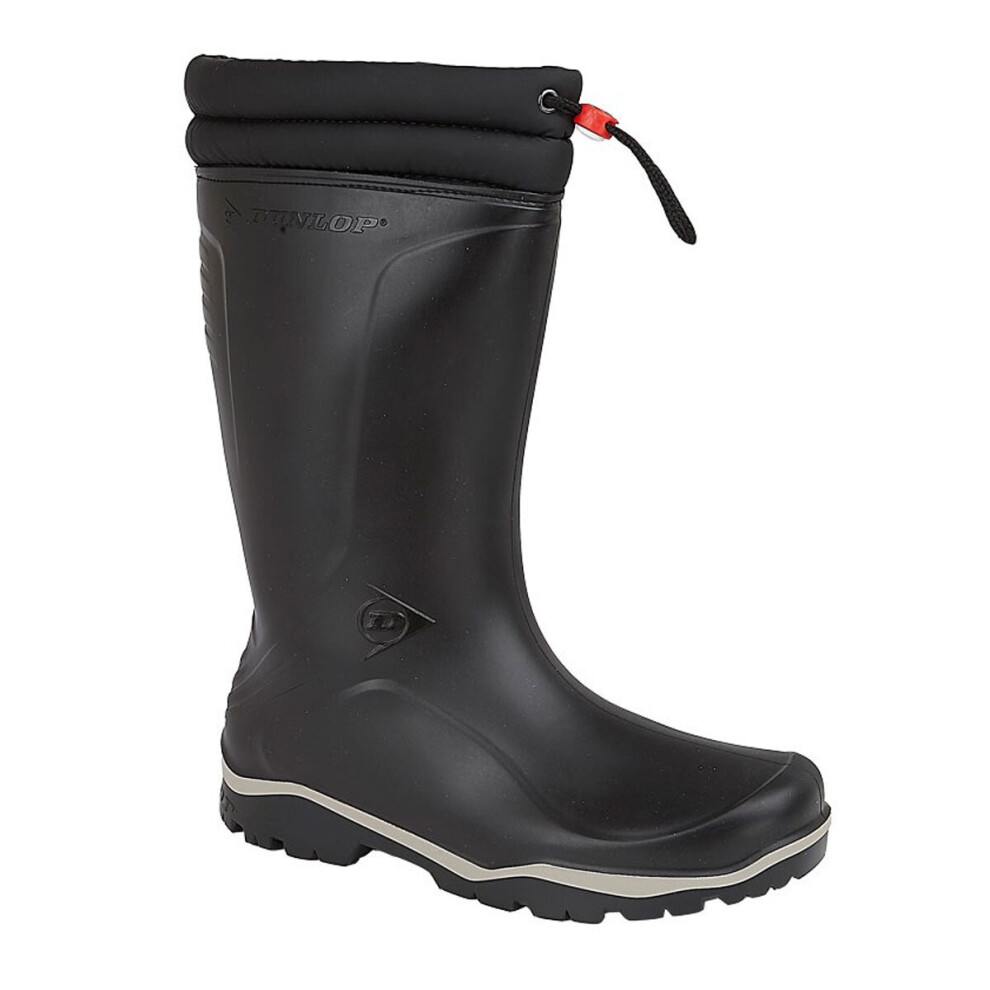 (EU 42, Black) Dunlop Mens Blizzard Toggle Tie Thermal Wellington Boots