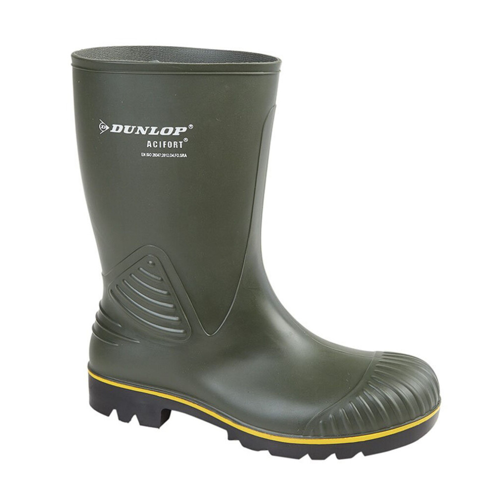 (12 UK, Green) Dunlop Unisex Acifort HD Calf Agricultural Wellington Boots