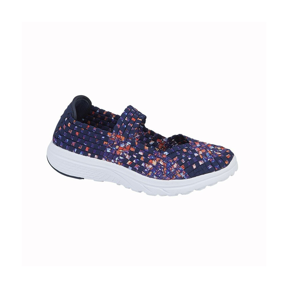 (5 UK, Purple/Navy) Dek Womens Elasticated Interlaced Summer Bar Casual