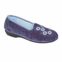 (4 UK, Blueberry) Zedzzz Womens Cathy Embroidered Slipper