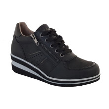 (6 UK, Navy) Cipriata Womens Graziosa Ladies Zip Wedge Glamour Trainer