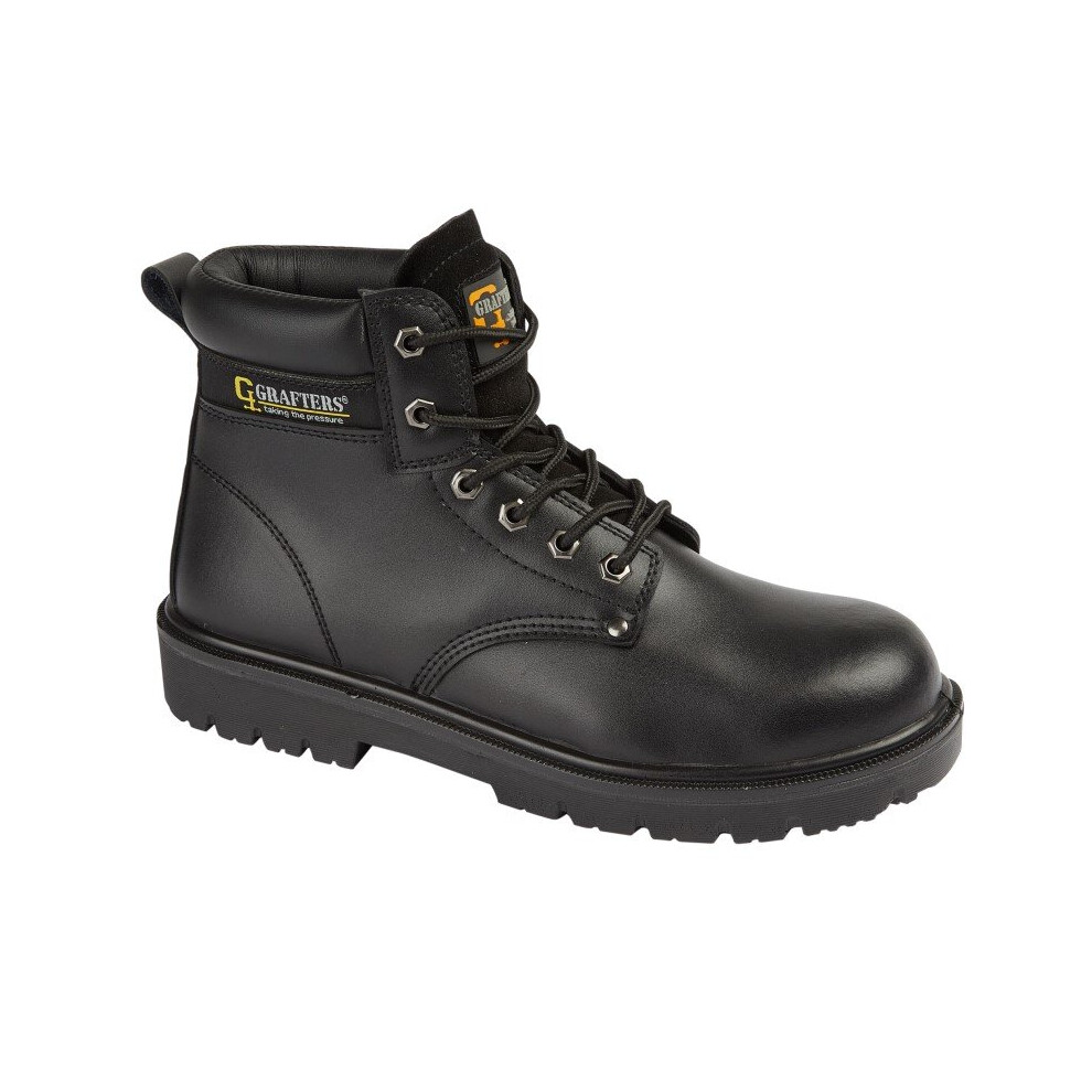 (45 Eu, Black) Grafters Mens 6 Eye Safety Boot 5050703610445
