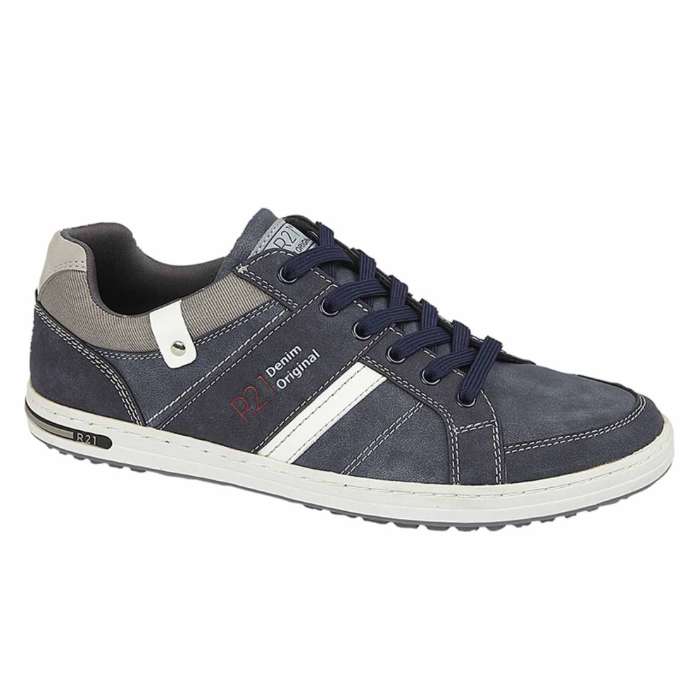 (9 UK, Navy) R21 Original Mens 6 Eye Casual Shoe