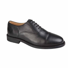 (7 UK, Black) Grafters Unisex Leather Capped Oxford Cadet Shoes