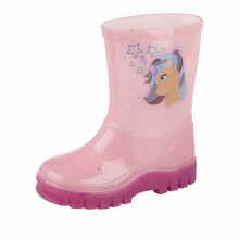 (9 UK Child, Pink Sparkle) Stormwells Kids Unicorn Print Wellingtons
