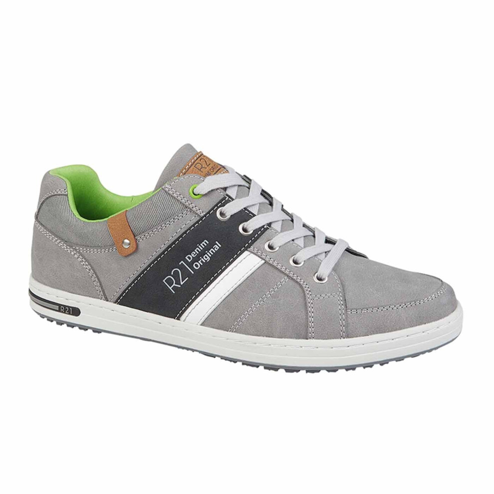 (9 UK, Grey) R21 Original Mens 6 Eye Casual Shoe