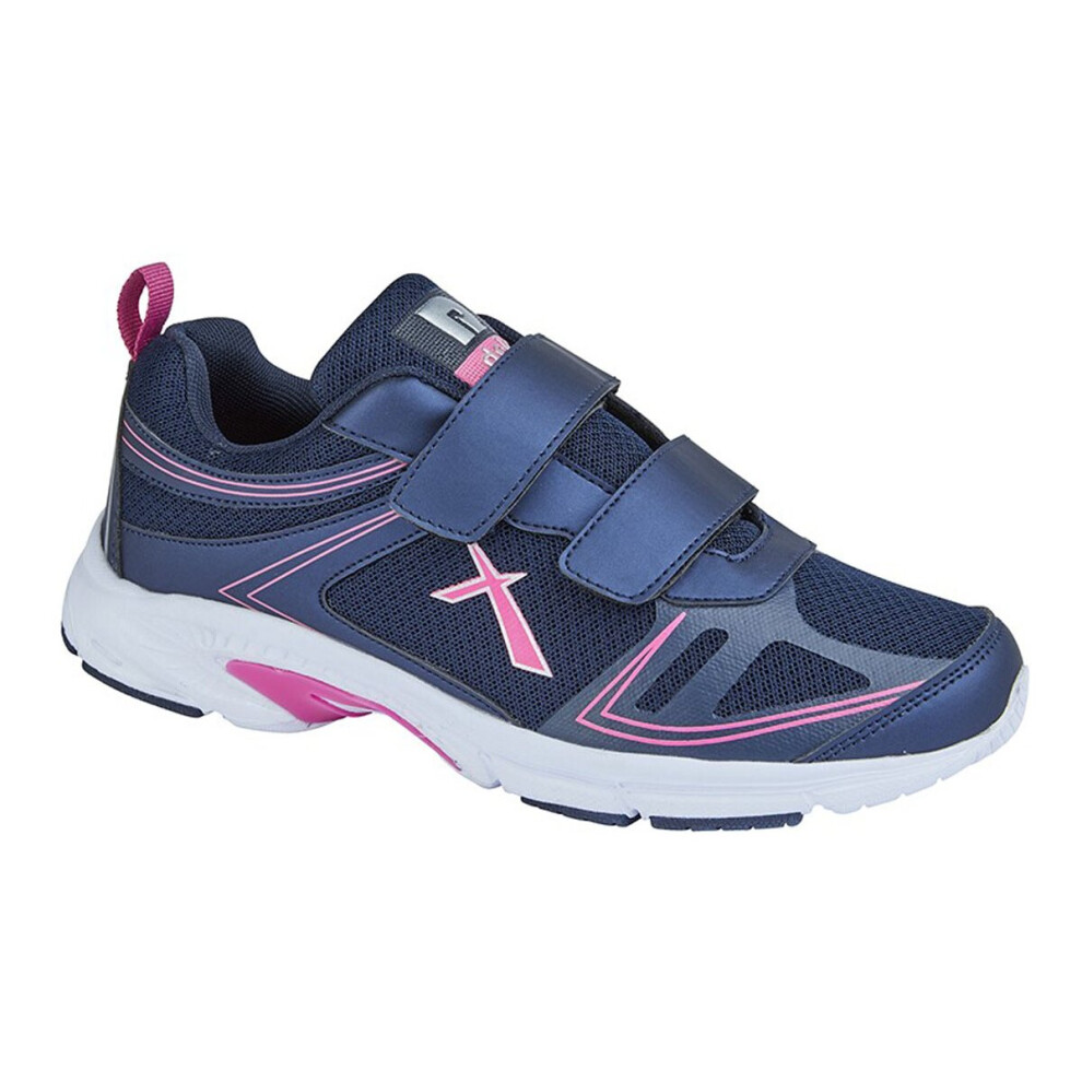 (7 UK, Navy/Fuchsia) Dek Ladies Skye Superlight Twin Fastening Trainer