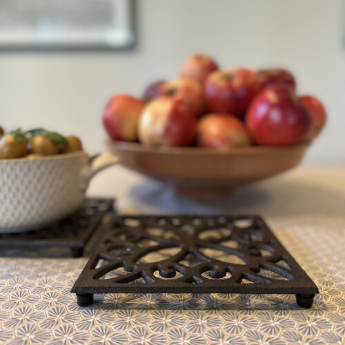 Selections Cast Iron Square Table Trivet (Pack of 2) 1