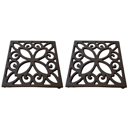 Selections Cast Iron Square Table Trivet (Pack of 2)