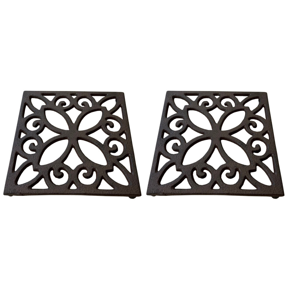 Cast Iron Square Table Trivet (Pack of 2)