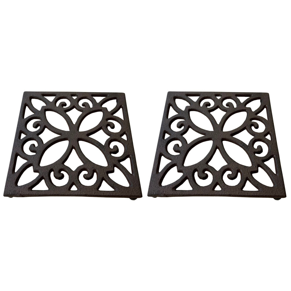 Selections Cast Iron Square Table Trivet (Pack Of 2)