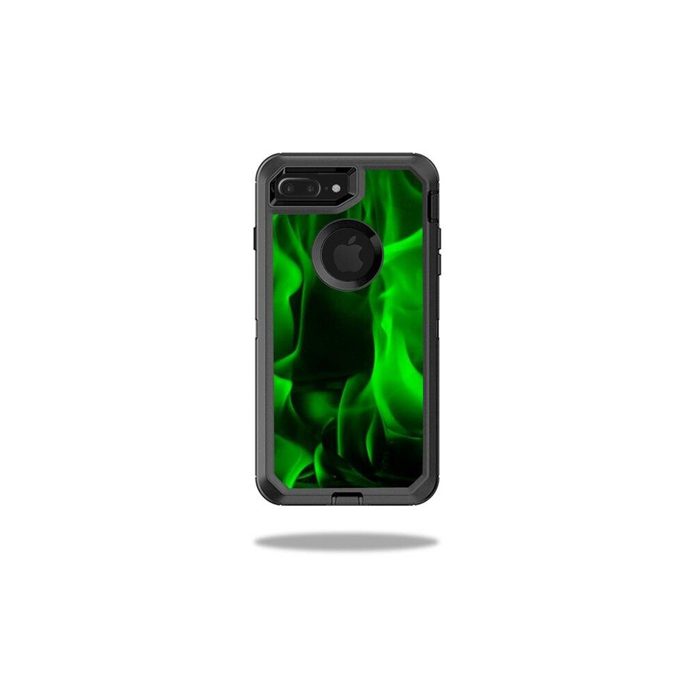 MightySkins OTDIP7PL-Green Flames Skin for Otterbox Defender iPhone 7 Plus Case Wrap Cover Sticker - Green Flames-image-OPC-P9ZMYYN-NEW