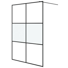 vidaXL Duschwand für Begehbare Dusche Schwarz 140x195 cm Halbmatt ESG