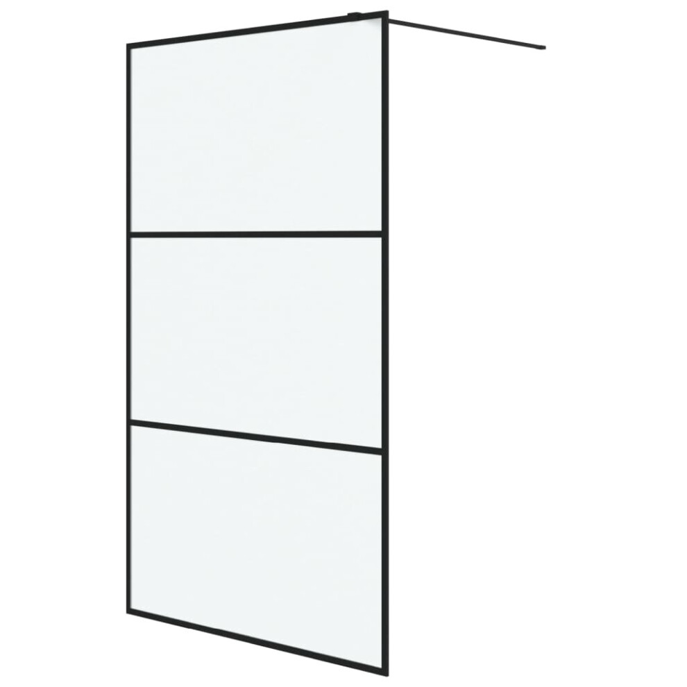 Vidaxl Walk-In Shower Wall Black 115X195 Cm Frosted Esg Glass Shower Screen 8720287052104