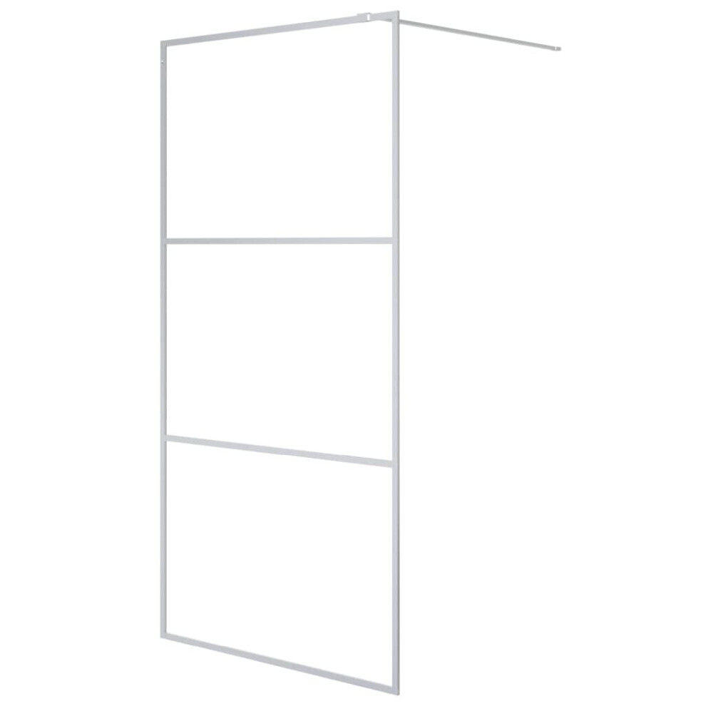 Vidaxl Walk-In Shower Wall Silver 100X195 Cm Clear Esg Glass Shower Screen