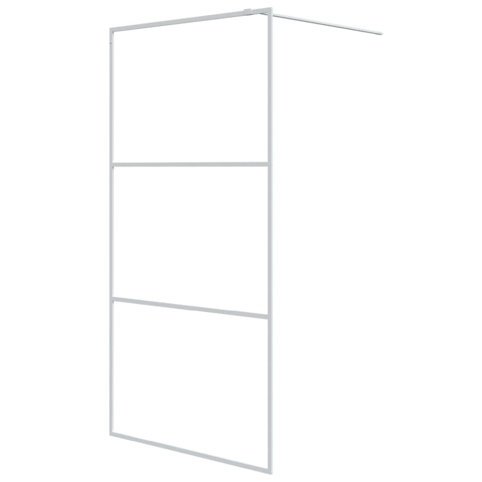 Vidaxl Walk-In Shower Wall White 100X195 Cm Clear Esg Glass Shower Screen