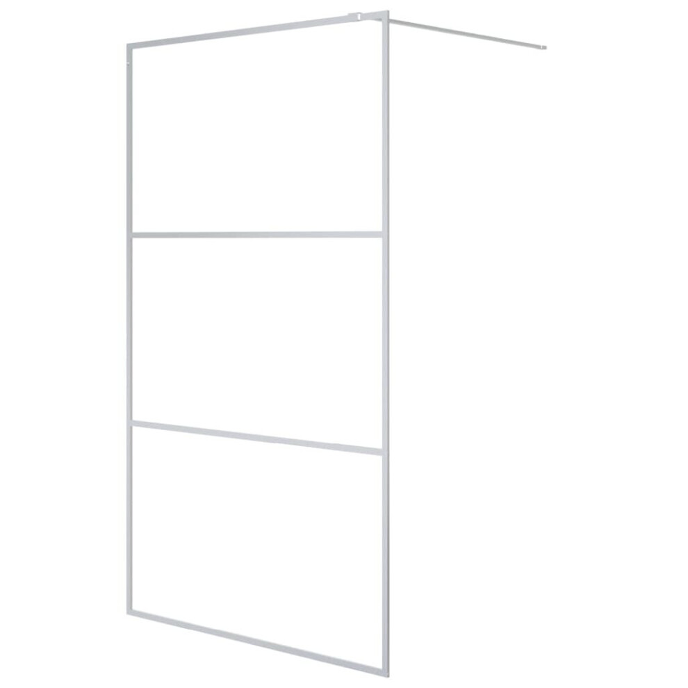 Vidaxl Walk-In Shower Wall Silver 115X195 Cm Clear Esg Glass Shower Screen