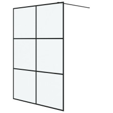 vidaXL Duschwand für Begehbare Dusche Schwarz 140x195 cm Matt ESG-Glas