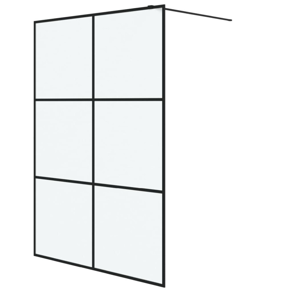 Vidaxl Walk-In Shower Wall Black 140X195 Cm Frosted Esg Glass Shower Screen 8720287052111