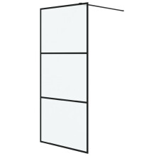 vidaXL Walk-in Shower Wall Black 90x195 cm Frosted ESG Glass Shower Screen