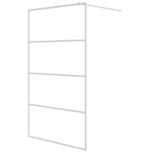 vidaXL Walk-in Shower Wall White 115x195 cm Clear ESG Glass Shower Screen