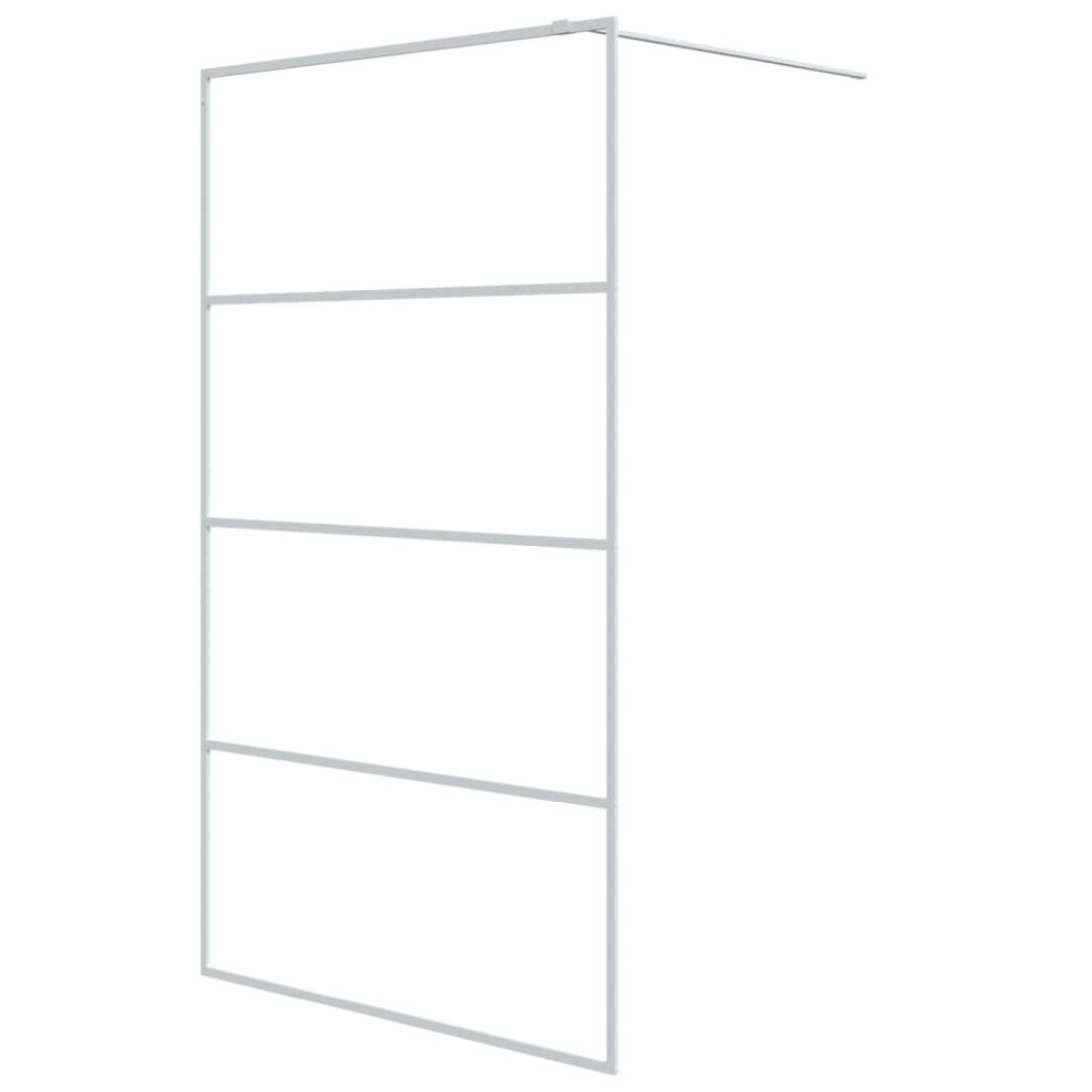 Vidaxl White Walk-In Shower Wall 115X195 Cm Clear Esg Glass Shower Screen