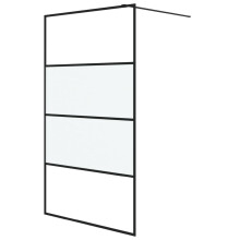 vidaXL Duschwand für Begehbare Dusche Schwarz 115x195 cm Halbmatt ESG
