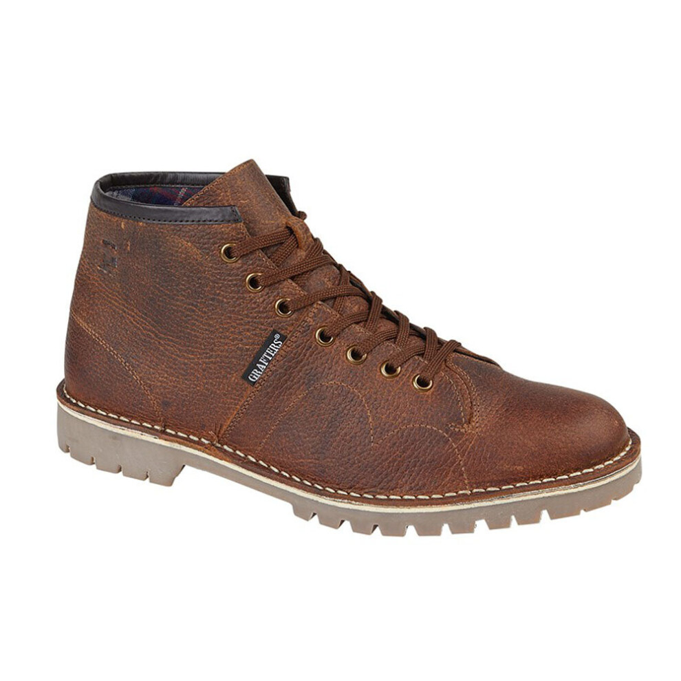 (7 UK, Waxy Brown) Grafters Heritage Unisex Leather Monkey Boots